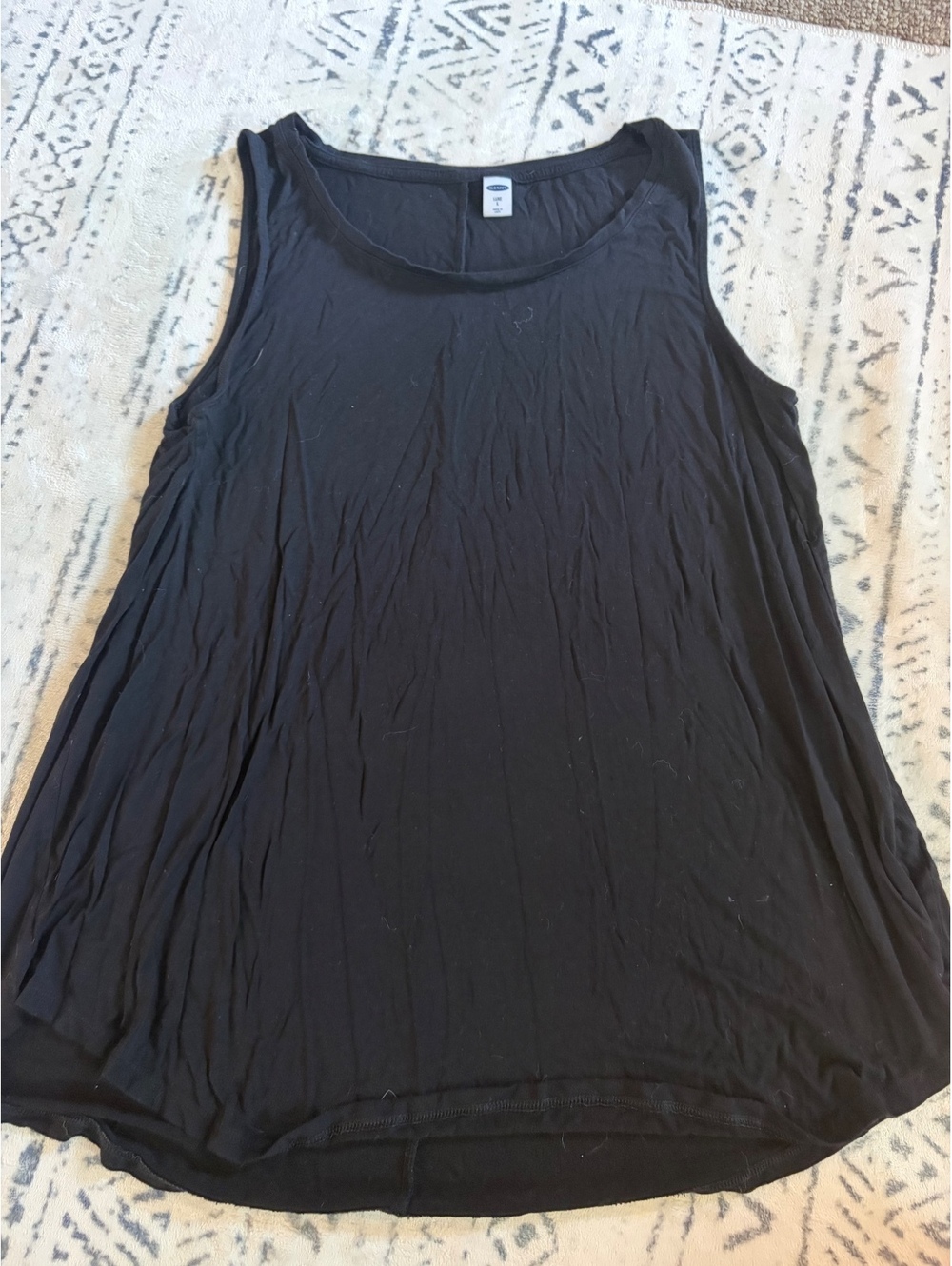 Old Navy Luxe Black Sleeveless Tank Top, Size Large